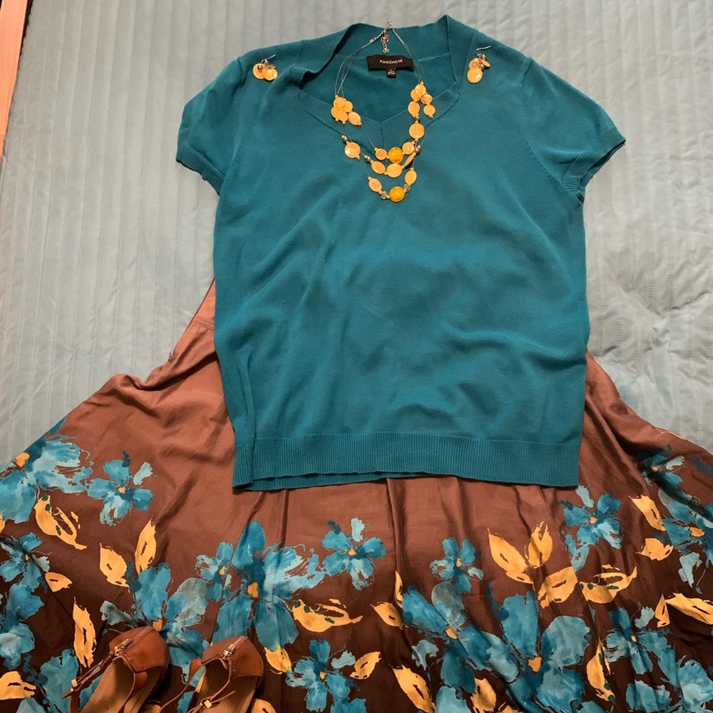 Jones Wear Teal Sweater Shirt